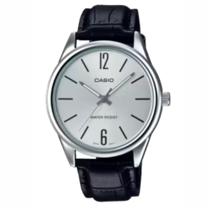 Casio General MTP-V005L-7B Black Leather Band Men Watch